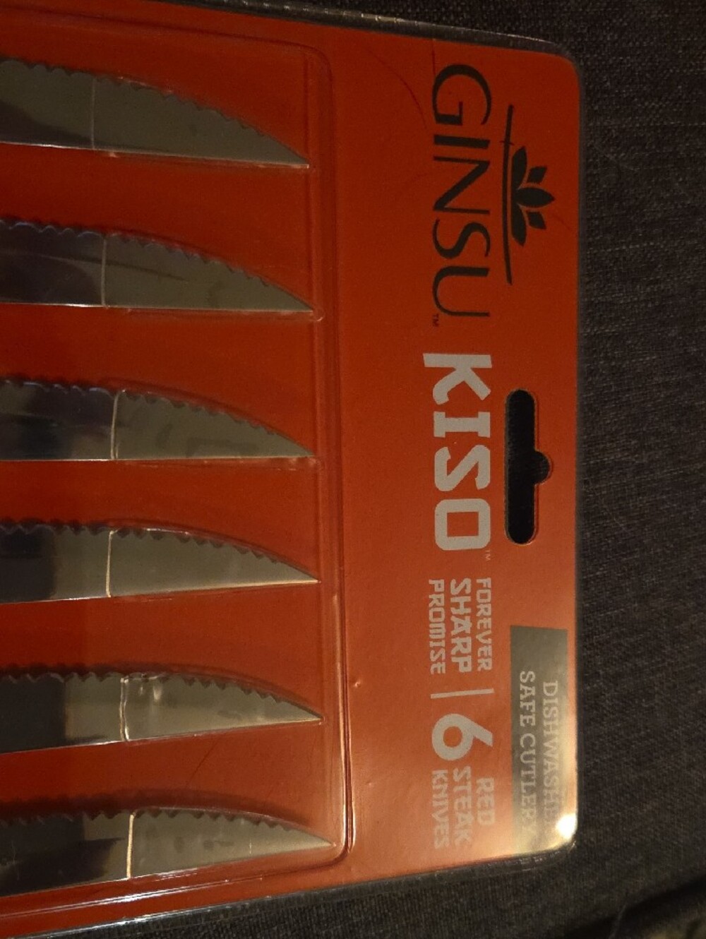 Ginsu Kiso Red Steak Knife Set - 6-Piece - Picture 2 of 6